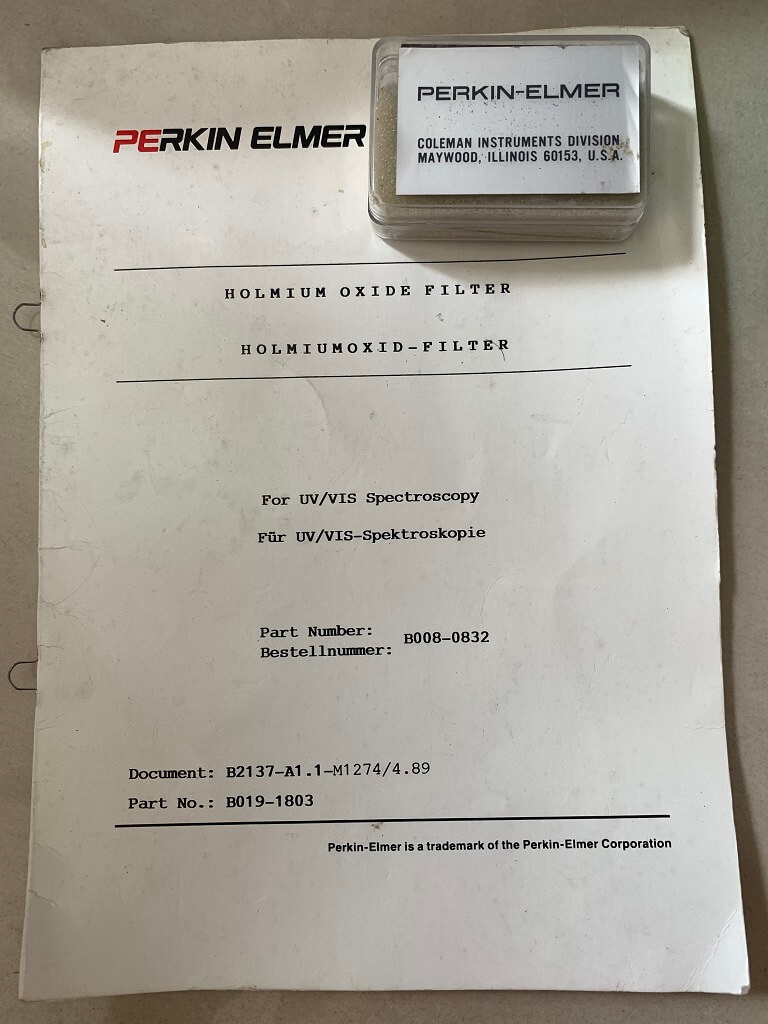Perkin Elmer, B0080832, Holmium Oxide Glass Filter