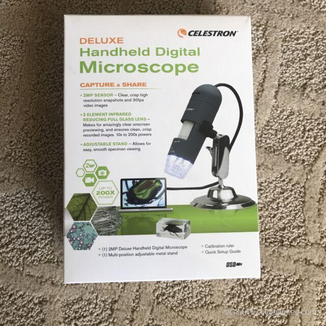 Celestron Deluxe Handheld Digital Microscope Capture Your Discoveries 44302-C...