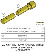 Agilent Technologies, Sample Spacer Kit 3.2mm 11uL Heavy Sampl, Part number: MSPA000270 