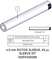 Agilent Technologies, Rotor Sleeve, 4.0 mm, 83uL High Capacity, Part number: MSPA005066 