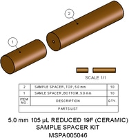 Agilent Technologies, Sample Spacer Kit 5.0mm 105uL Reducd 19F, Part number: MSPA005046 