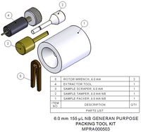 Agilent Technologies, Packing Tool Kit, 6.0 mm, 155uL, Part number: MPRA000503 