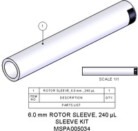 Agilent Technologies, Rotor Sleeve, 6.0 mm, 240uL, Part number: MSPA005034 