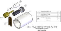 Agilent Technologies, Packing Tool Kit, 6.0 mm, 240uL, Part number: MSPA006030 