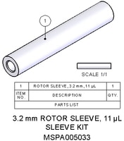 Agilent Technologies, Rotor Sleeve, 3.2mm 11uL Heavy Sample, Part number: MSPA005033 