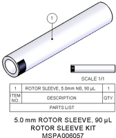 Agilent Technologies, Rotor Sleeve, 5.0 mm, 90uL, Part number: MSPA006057 