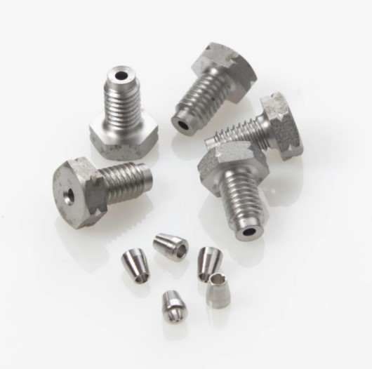 Compression Screws &amp; Ferrules, 1/16&quot;, SS, 5/pk, alternative to Waters®, Part Number: WAT025604Used for Model: 717, 2690, 2690D, 2695, 2695D, 2790, 2795, Alliance®