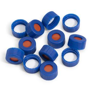 Cap, blue, screw, bonded preslit PTFE/silicone septa, 2 mL, 1000PK, Part Number: 5190-9067