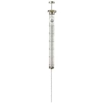 Fixed Needle - Plunger Protection Syringes, 10 uL, 50 mm L, 26 G, Bevel Tip; 1/Ea, Part Number: SGE 002000
