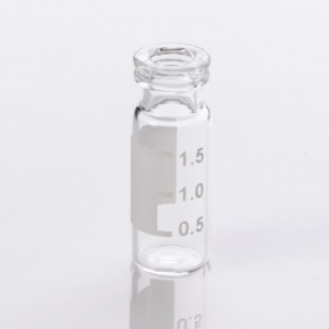 G20163-C41980,  2mL Clear Glass (12x32mm) with Graduated Marking Spot Wide Mouth 11mm Crimp/Snap Ring LC/MS Certified Vial, 100/pk,