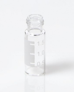 G20163-C11056,  2mL Clear Glass (12x32mm) with Graduated Marking Spot Wide Mouth 9-425 Screw Vial, 100/pk,