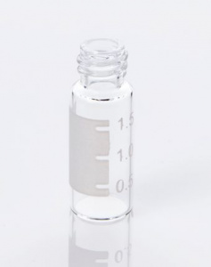 G20163-C11052,  2mL Clear Glass (12x32mm) with Graduated Marking Spot Standard Mouth 8-425 Screw Vial, 100/pk,