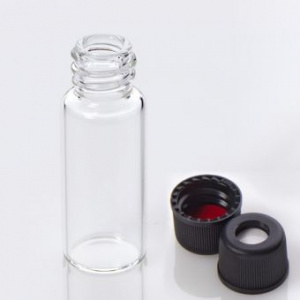 G20163-C13563, Vial Kit: 2mL Clear Glass Vial, 8-425 Black Polypropylene Screw Cap with 0.060&quot;, PTFE/Silicone Septa, 100/pk,