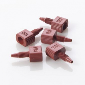 G20163-C13274,  Nut 10-32 One Piece Red PEEK Male for 1/16&quot;, OD Tubing, 5/pk,