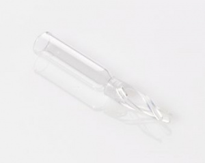 G20163-C11066,  50-200 uL Clear Glass Bottom Spring (6x25mm) Wide Mouth Insert, 100/pk,