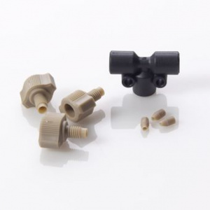 G20163-C11925, Connector Tee PEEK 0.050&quot;, (1.25mm) Thru-Hole for 1/16&quot;, OD Tubing Kit (Union + Fittings),