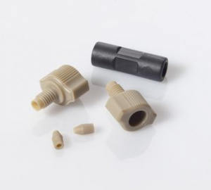 G20163-C11918, Connector Union PEEK 0.050&quot;, (1.25mm) Thru-Hole for 1/16&quot;, OD Tubing (Union + Fittings),