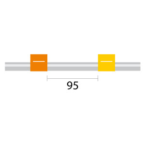 Contour Flared End PVC Pump Tube 2tag (95mm) 0.51mm ID Orange/Yellow, (PKT 6), alternative to OEM Part# N8152405