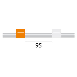 Contour Flared End PVC Pump Tube 2tag (95mm) 0.64mm ID Orange/White, (PKT 6), alternative to OEM Part# N8152406