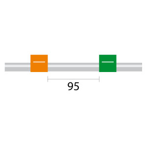 Contour Flared End PVC Pump Tube 2tag (95mm) 0.38mm ID Orange/Green, (PKT 6), alternative to OEM Part# N8152403