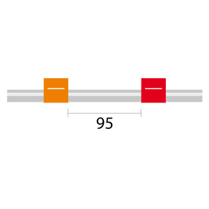 Contour Flared End PVC Pump Tube 2tag (95mm) 0.19mm ID Orange/Red, (PKT 6), alternative to OEM Part# N8152401