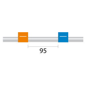 Contour Flared End PVC Pump Tube 2tag (95mm) 0.25mm ID Orange/Blue, (PKT 6), alternative to OEM Part# N8152402