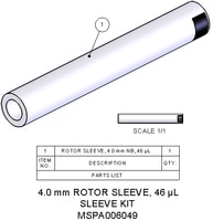 [C2318-1434072] Agilent Technologies, Rotor Sleeve, 4.0 mm, 46uL, Part number: MSPA006049 