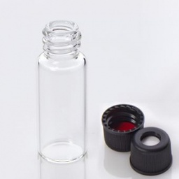 [G20163-C13563] G20163-C13563, Vial Kit: 2mL Clear Glass Vial, 8-425 Black Polypropylene Screw Cap with 0.060&quot;, PTFE/Silicone Septa, 100/pk,