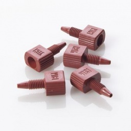 [G20163-C13274] G20163-C13274,  Nut 10-32 One Piece Red PEEK Male for 1/16&quot;, OD Tubing, 5/pk,