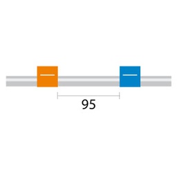 [C2316-781690] Contour Flared End PVC Pump Tube 2tag (95mm) 0.25mm ID Orange/Blue, (PKT 6), alternative to OEM Part# N8152402